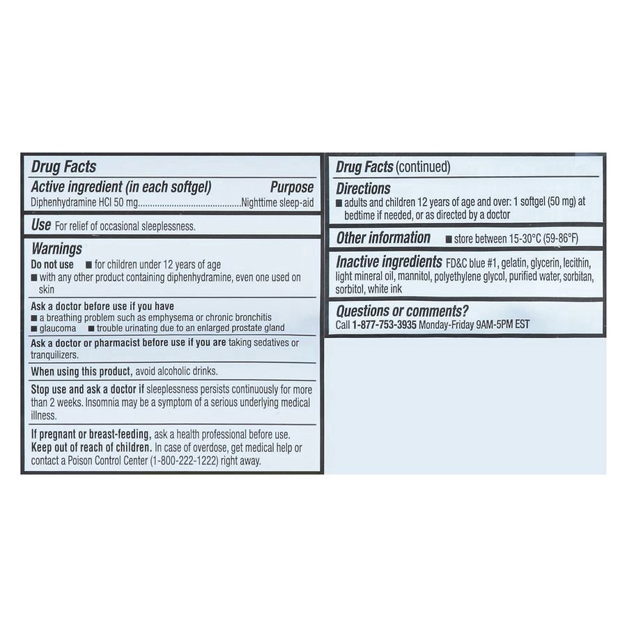 slide 3 of 5, Walgreens Wal-Som Nighttime Sleep Aid 50Mg Softgels, 160 ct
