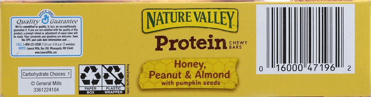 slide 2 of 6, Nature Valley Protein Honey Peanut & Almond Chewy Bars 5 ea, 5 ct