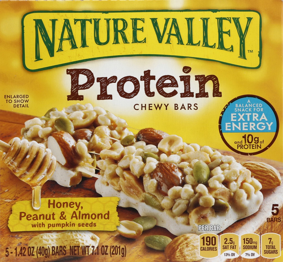 slide 3 of 6, Nature Valley Protein Honey Peanut & Almond Chewy Bars 5 ea, 5 ct