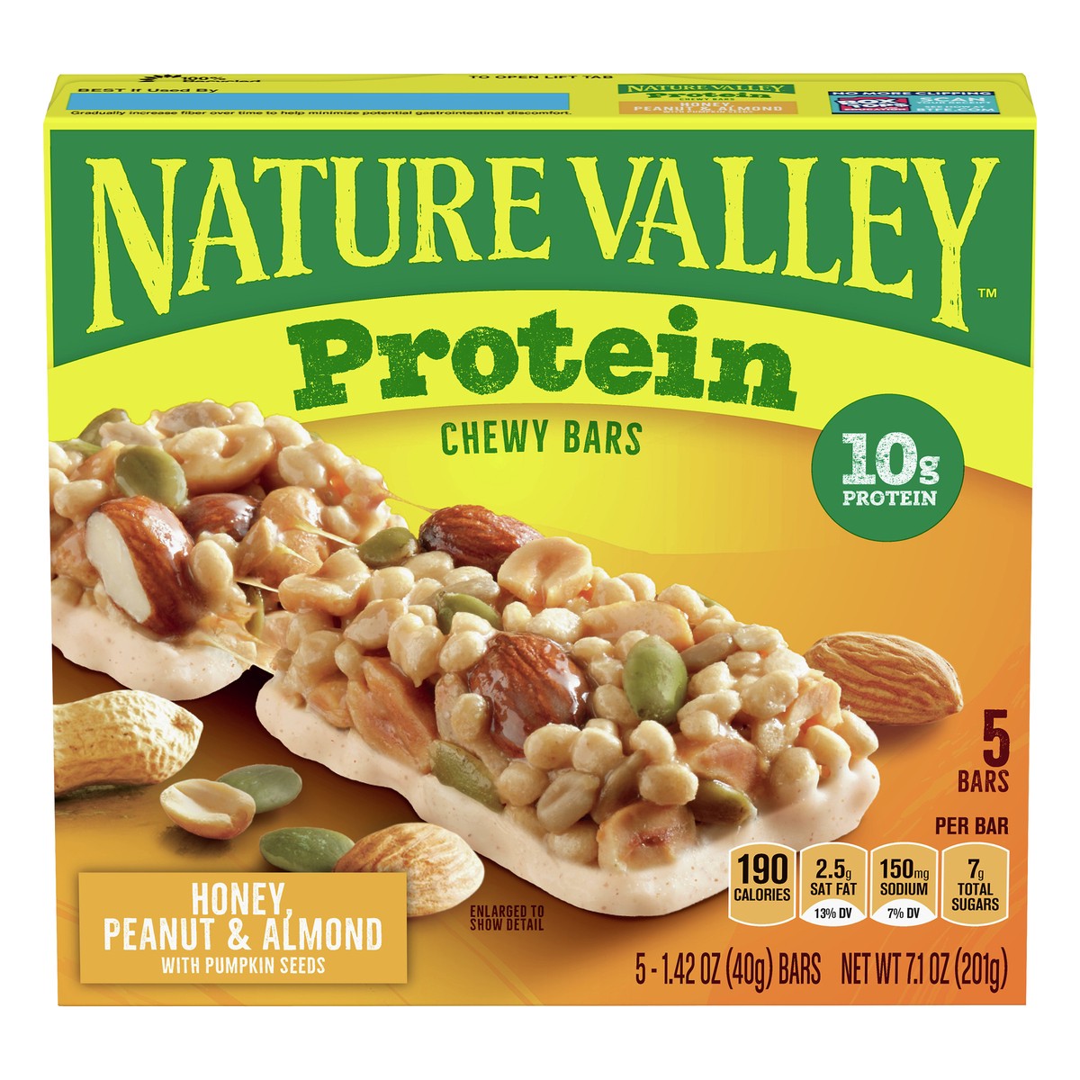 slide 1 of 6, Nature Valley Protein Honey Peanut & Almond Chewy Bars 5 ea, 5 ct