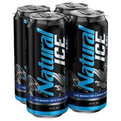 Natural Light Beer, 4 Pack 16 fl oz Cans