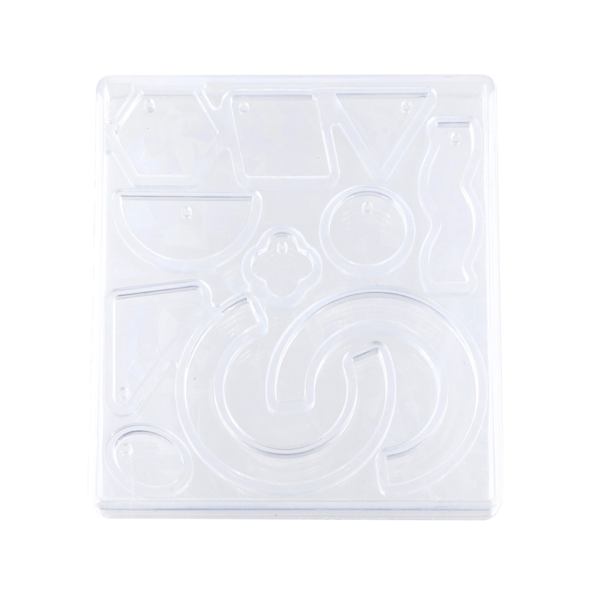 slide 4 of 5, Blue Moon Studio Uv Resin Craft Holographic Basic Shapes Silicone Mold, 3.15 in x 3.54 in x 0.47 in