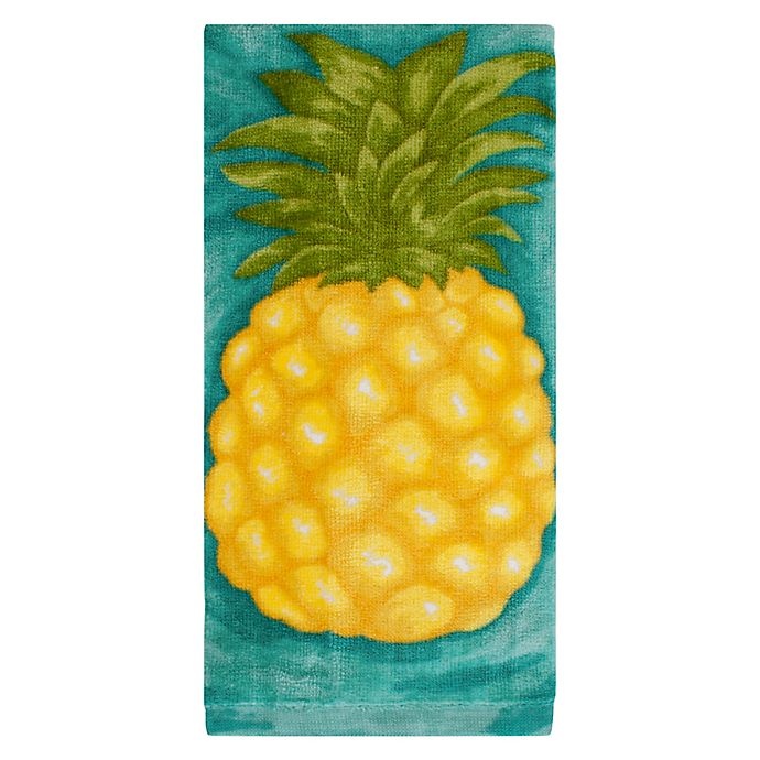 slide 1 of 1, KitchenSmart Colors Painterly Pineapple Fiber Reactive Kitchen Towel - Atlantic, 1 ct