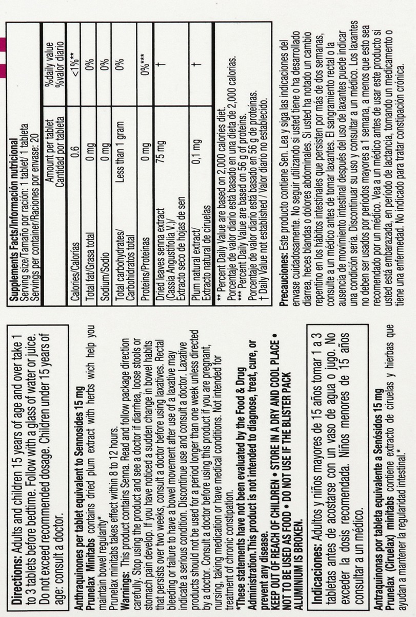 slide 2 of 6, Prunelax Ciruelax 20 ea, 20 ct