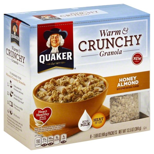 slide 1 of 1, Quaker Honey Almond Warm & Crunchy Granola, 8 ct; 1.69 oz