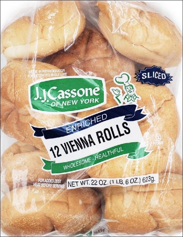 slide 1 of 1, J.J. Cassone Rolls Dinner Vienna Cassones - 22 OZ, 22 oz