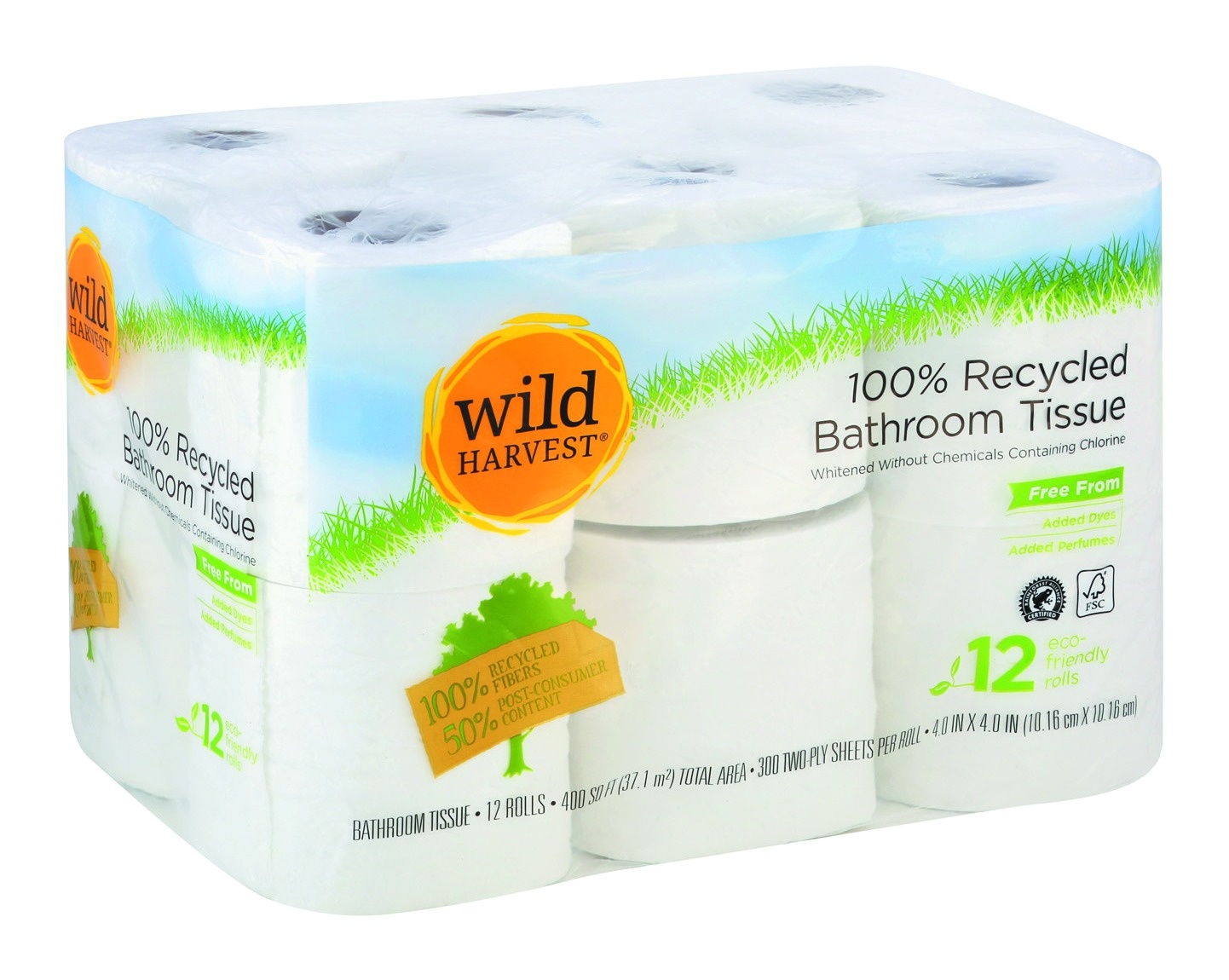 slide 1 of 1, Wild Harvest Bath Tissue, 12 ct