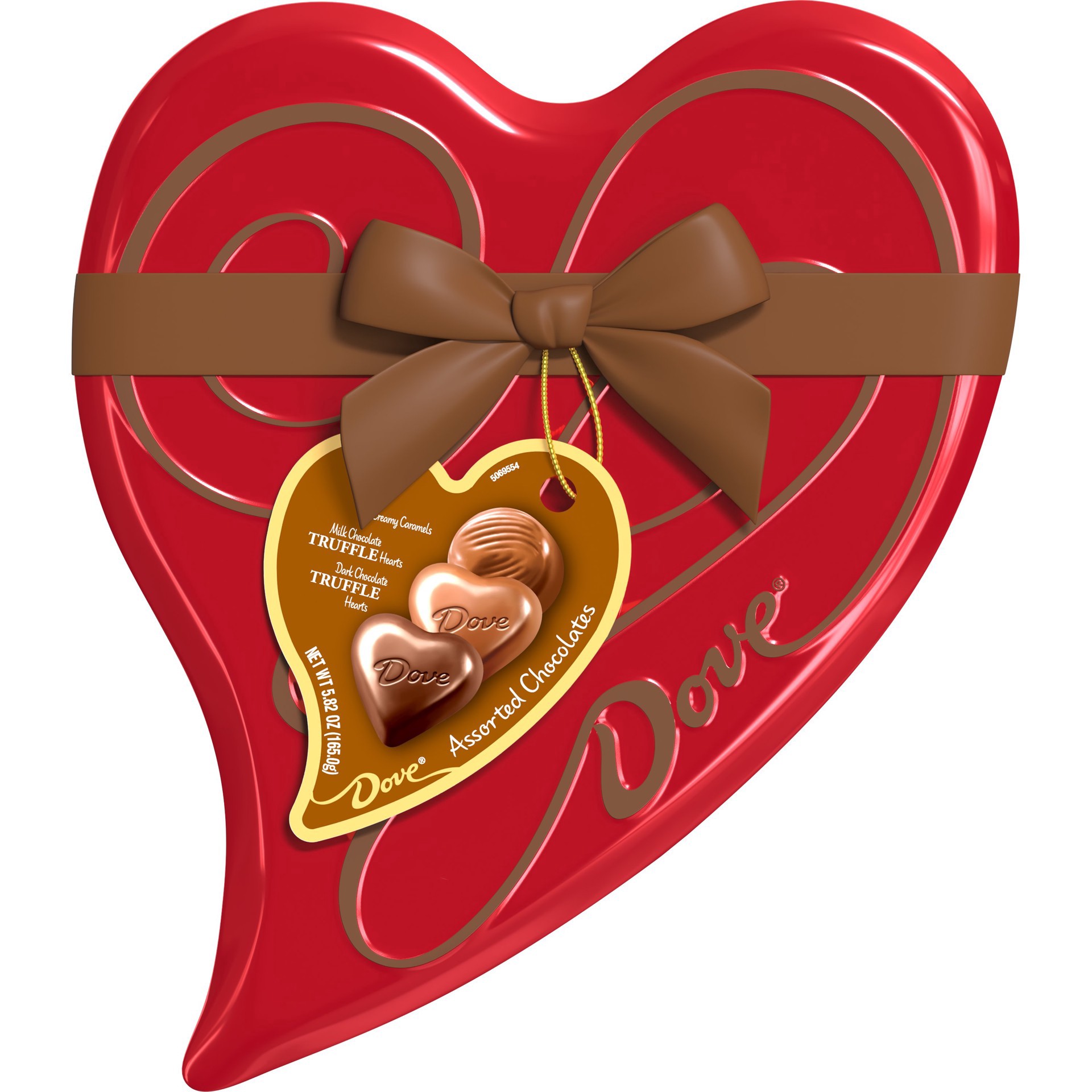 slide 1 of 1, Dove Assorted Chocolates Valentine's Heart Gift Tin, 5.82 oz