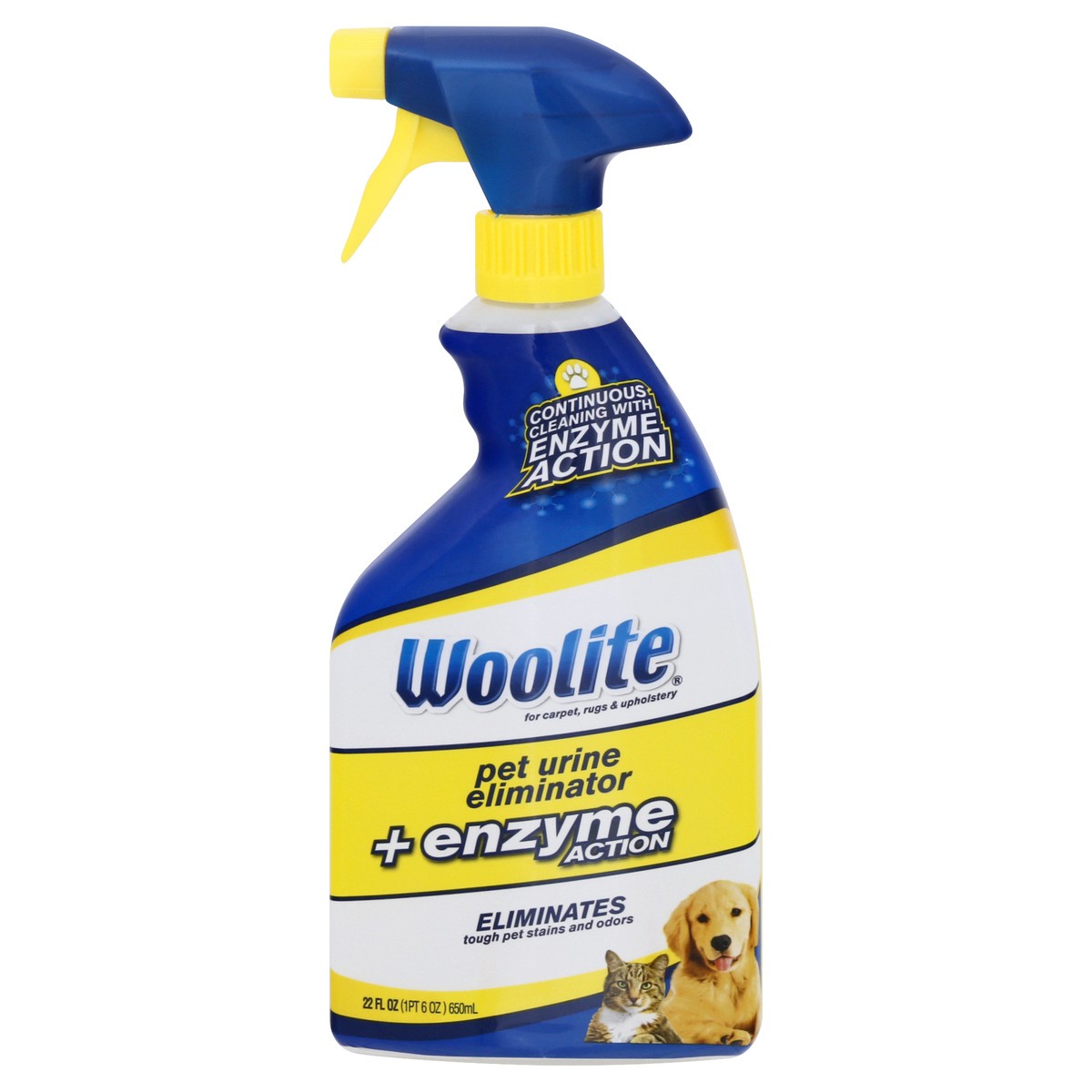 slide 7 of 10, Woolite Pet Urine Eliminator +Enzyme Action 22 oz, 22 oz
