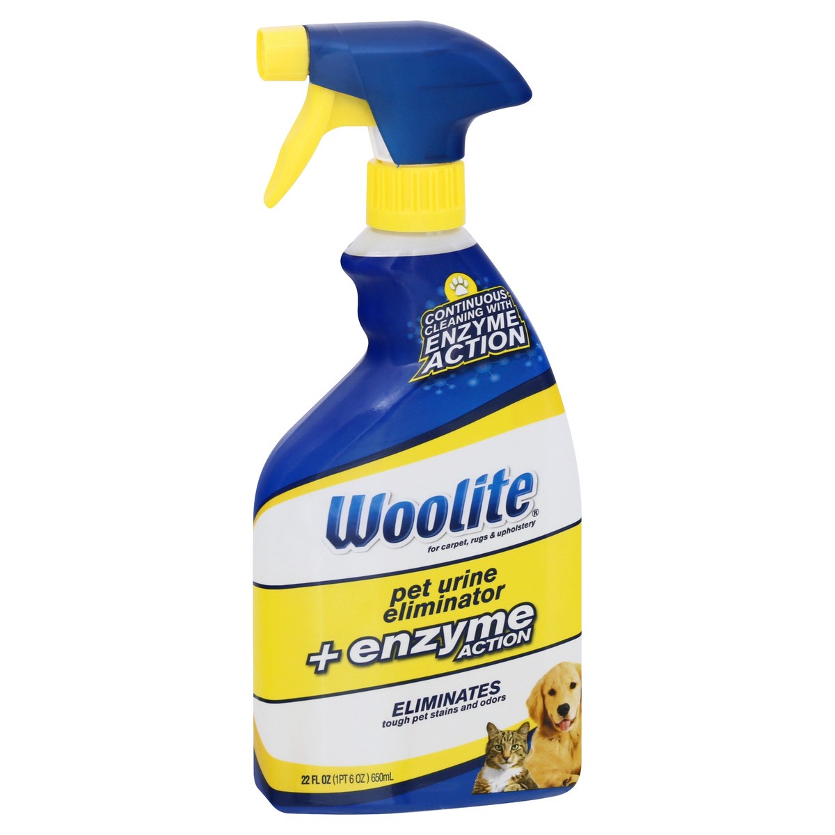 slide 8 of 10, Woolite Pet Urine Eliminator +Enzyme Action 22 oz, 22 oz