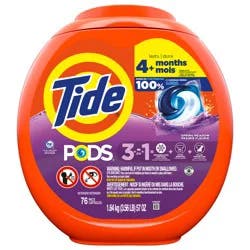 Tide PODS Laundry Detergent Soap Pacs, HE Compatible, 76 Count, Powerful 3-in-1 Clean in one Step, Spring Meadow Scent