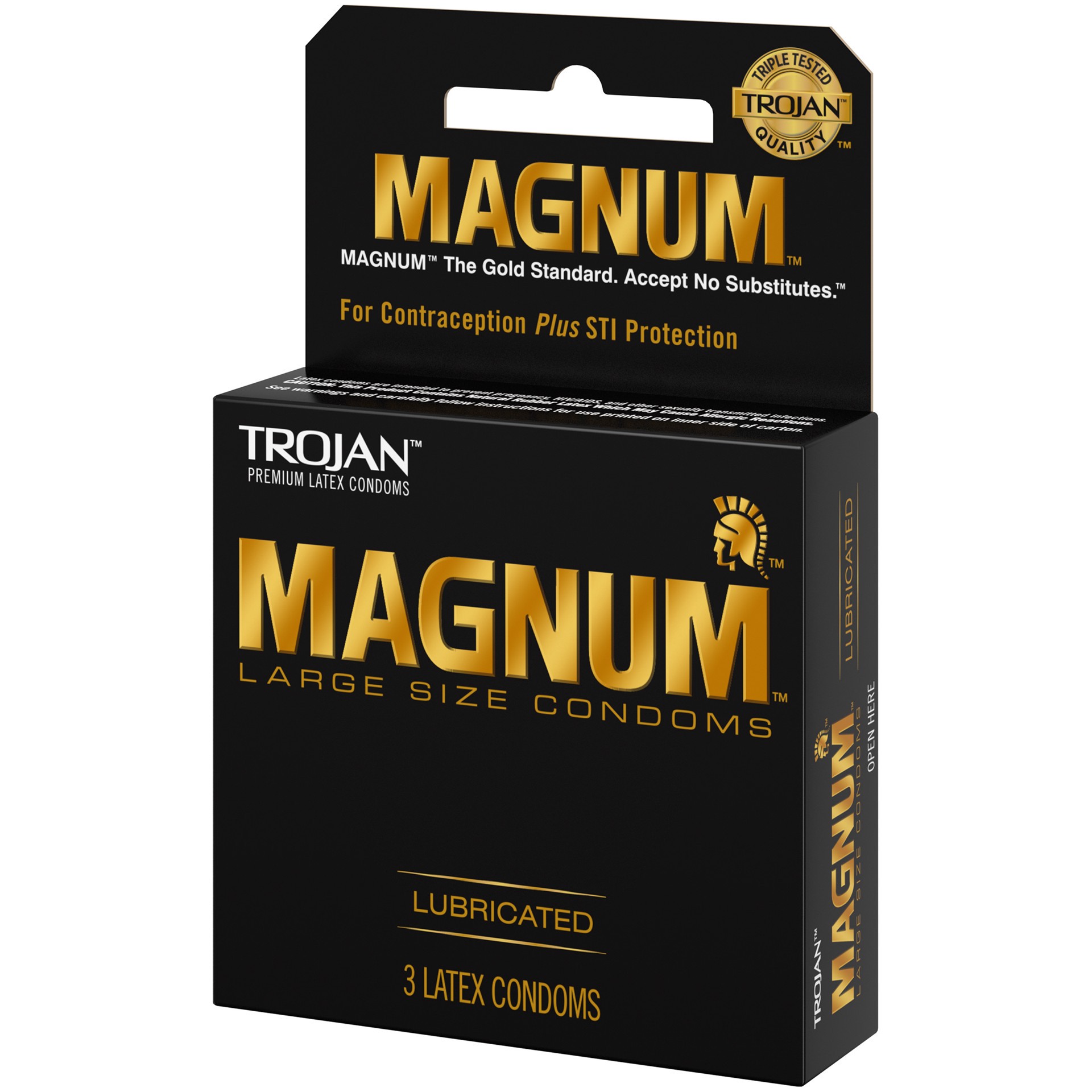 slide 4 of 4, Trojan Magnum Large Size Premium Lubricated Condoms - 3 count, 3 ct