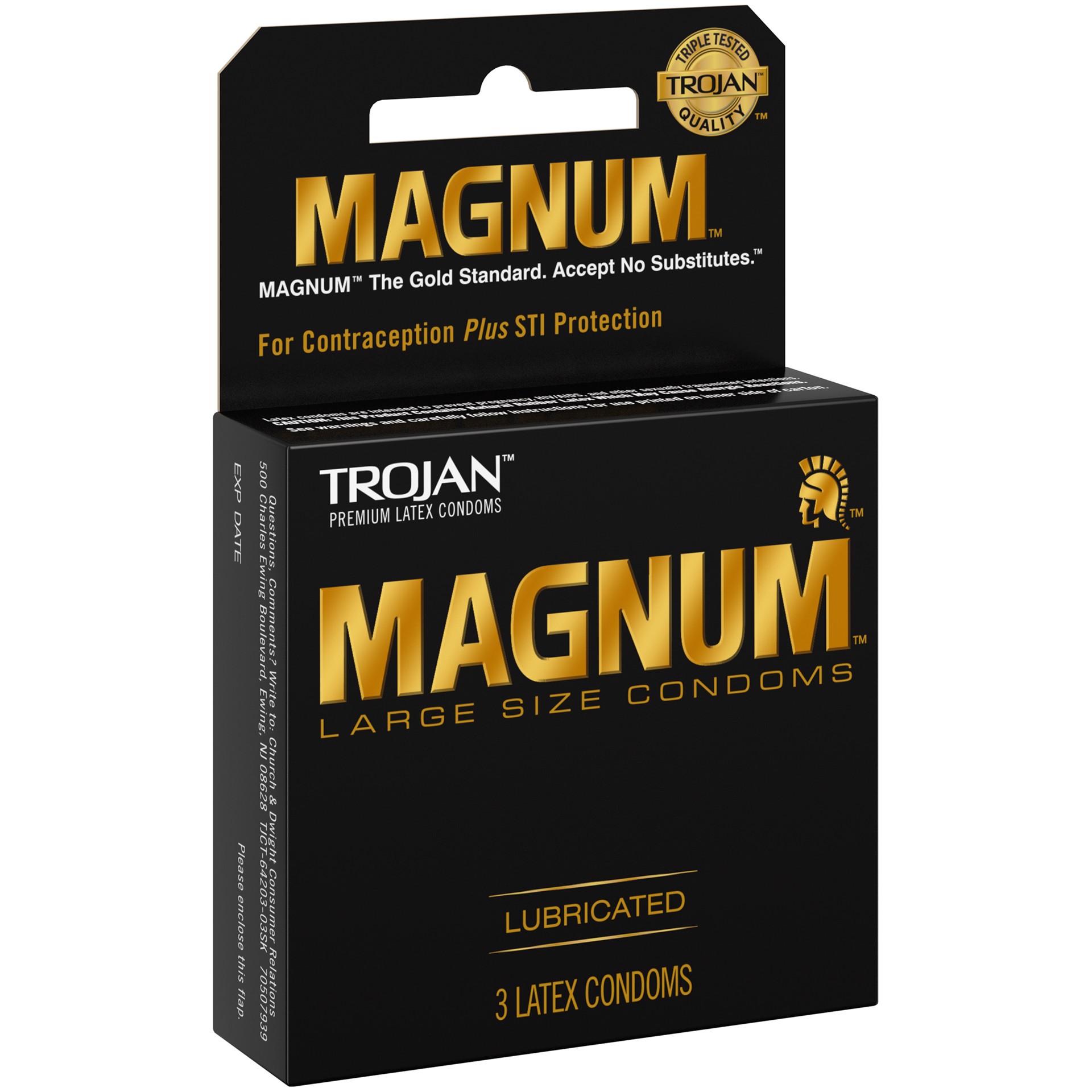 slide 3 of 4, Trojan Magnum Large Size Premium Lubricated Condoms - 3 count, 3 ct
