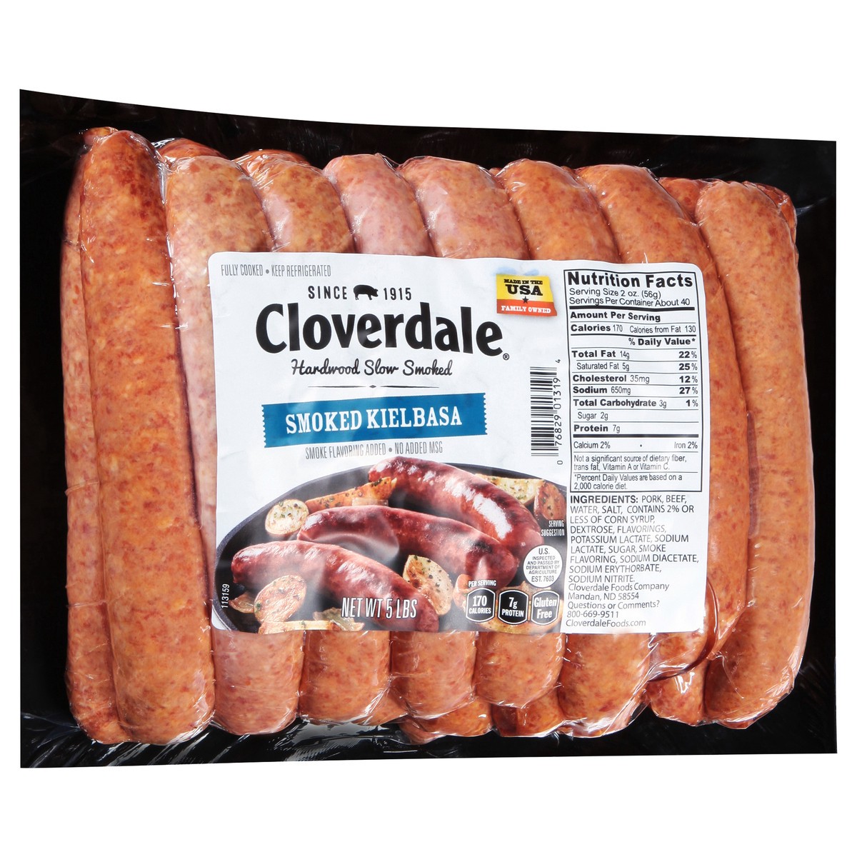 slide 5 of 11, Cloverdale Smoked Kielbasa Sausage, 5 lb