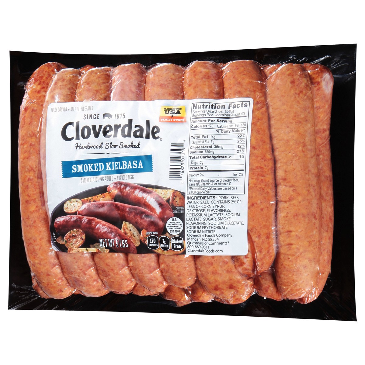 slide 3 of 11, Cloverdale Smoked Kielbasa Sausage, 5 lb