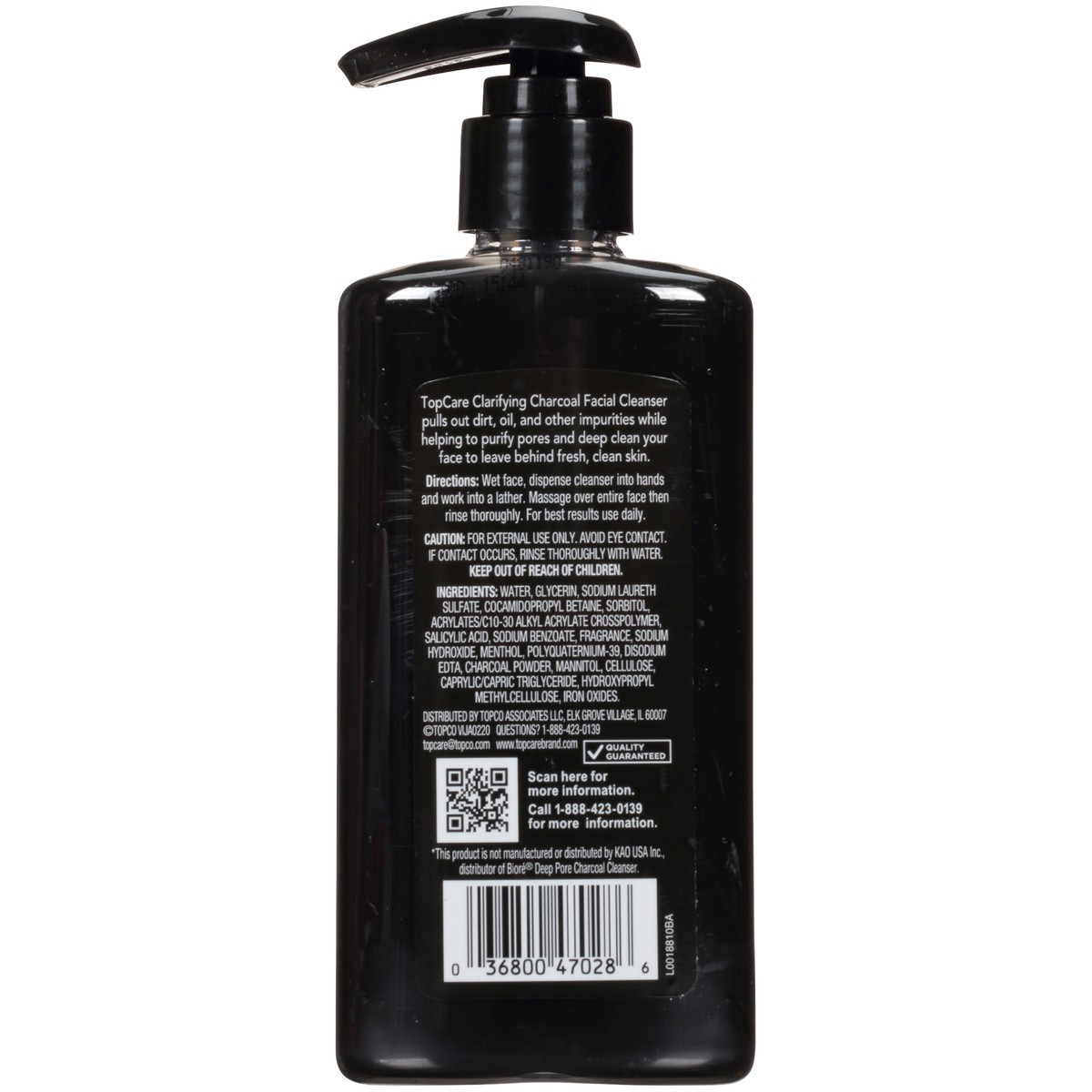 slide 3 of 9, TopCare Top Care TopCare Clarifying Charcoal Facial Cleanser, 6.77 fl oz