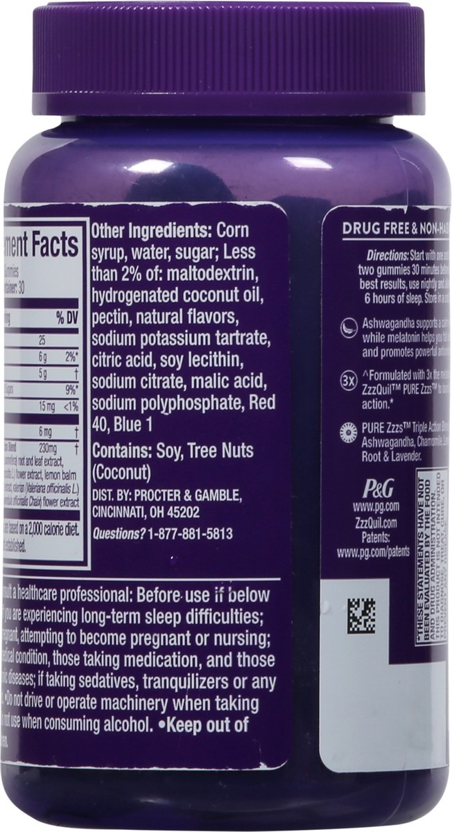 slide 5 of 9, Vicks ZzzQuil PURE Zzzs Triple Action, Melatonin Gummies, Melatonin 6mg, 3X Melatonin, Sleep Aid with Ashwagandha, Calm Mood, Antioxidant Action, Sleep Aids for Adults, 60 Sleep Gummies, 60 ct