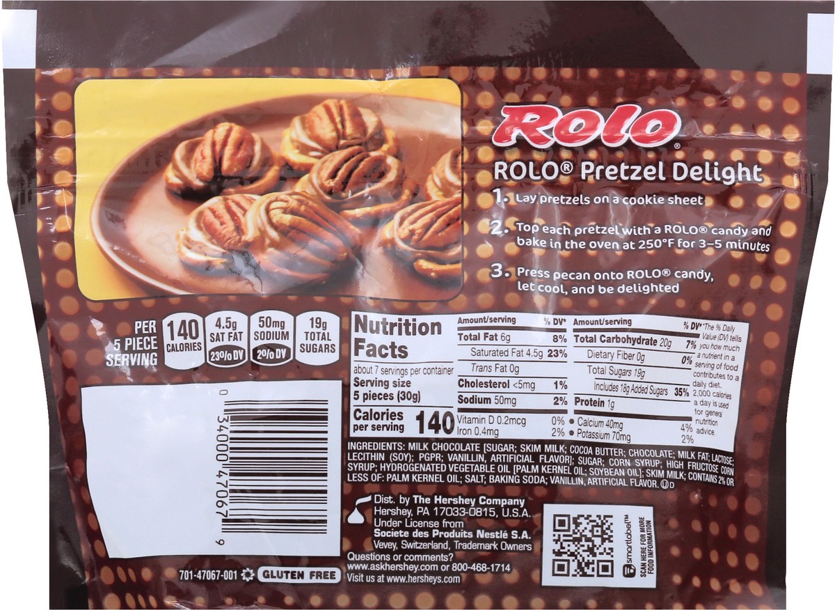slide 2 of 7, Rolo Unwrapped Rich Chocolate Caramel Candy Resealable Bag, 7.6 oz, 7.6 oz