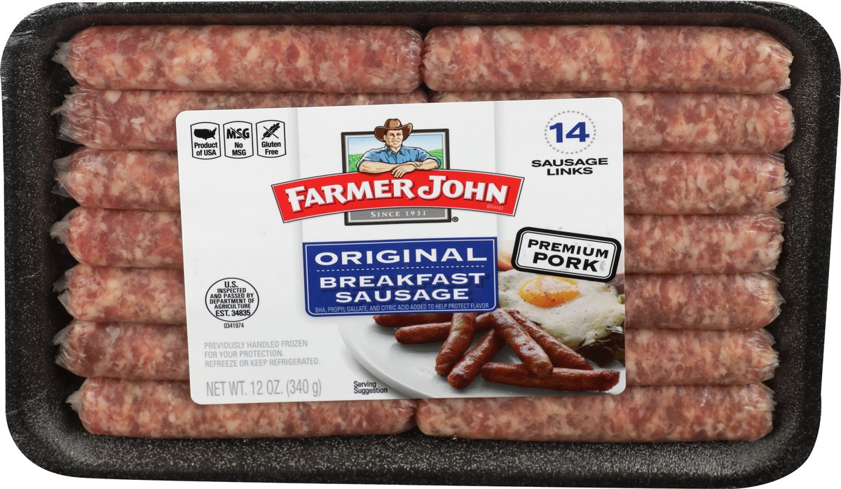 slide 6 of 9, Farmer John Original Breakfast Sausage Links, 12 oz