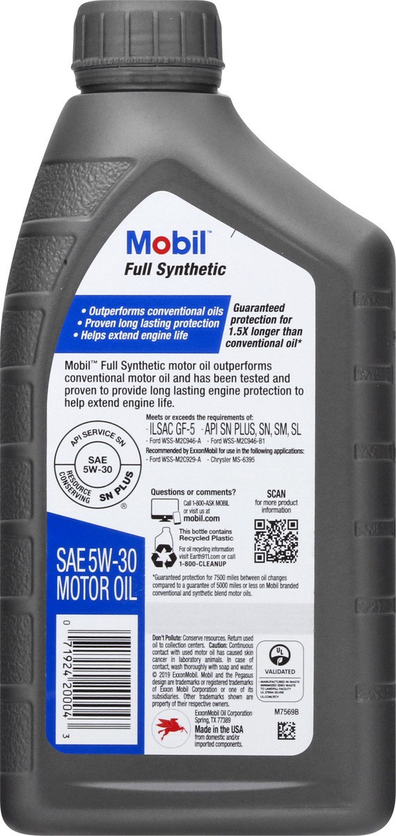 slide 8 of 9, Mobil Full Synthetic 5W-30 Motor Oil 1 qt, 1 qt