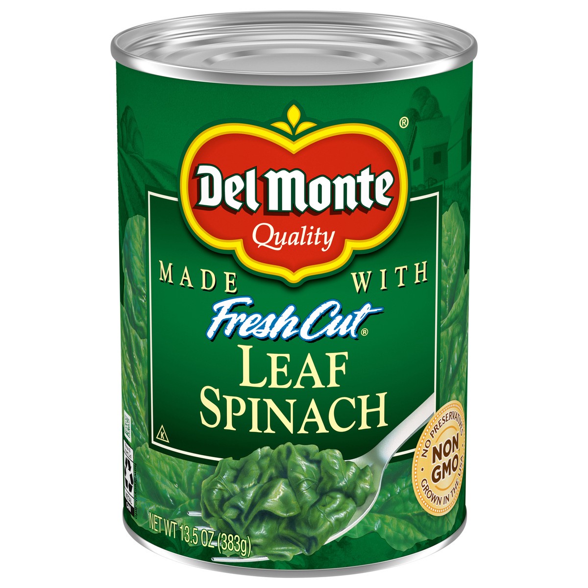 slide 1 of 7, Del Monte Fresh Cut Leaf Spinach, 13.5 oz Can, 13.5 oz