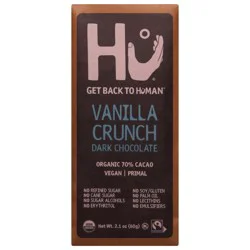 Hu Organic 70% Cacao Vanilla Crunch Dark Chocolate 2.1 oz