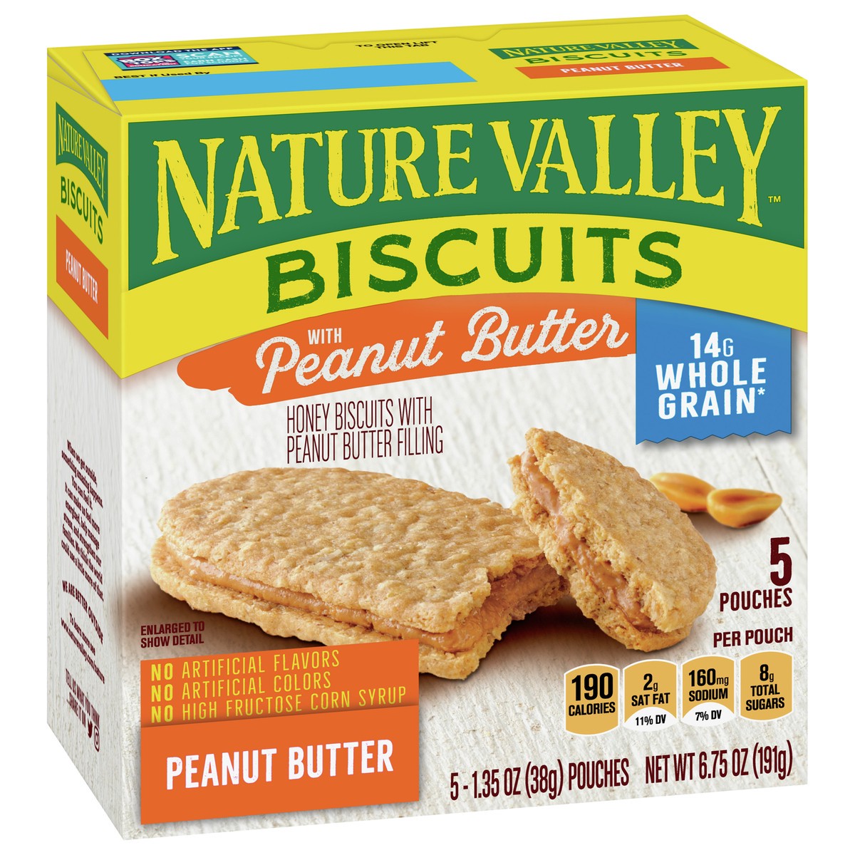 slide 4 of 9, Nature Valley Biscuit Sandwiches, Peanut Butter Snack, 5 ct, 6.75 OZ, 5 ct