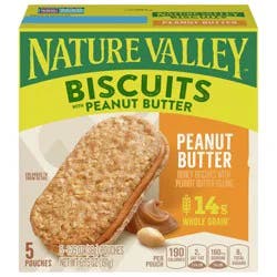 Nature Valley Biscuit Sandwiches, Peanut Butter Snack- 5 ct