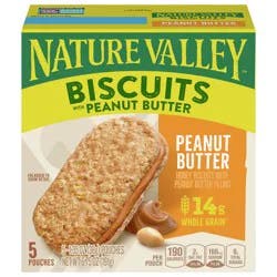 Nature Valley Biscuit Sandwiches, Peanut Butter Snack- 5 ct