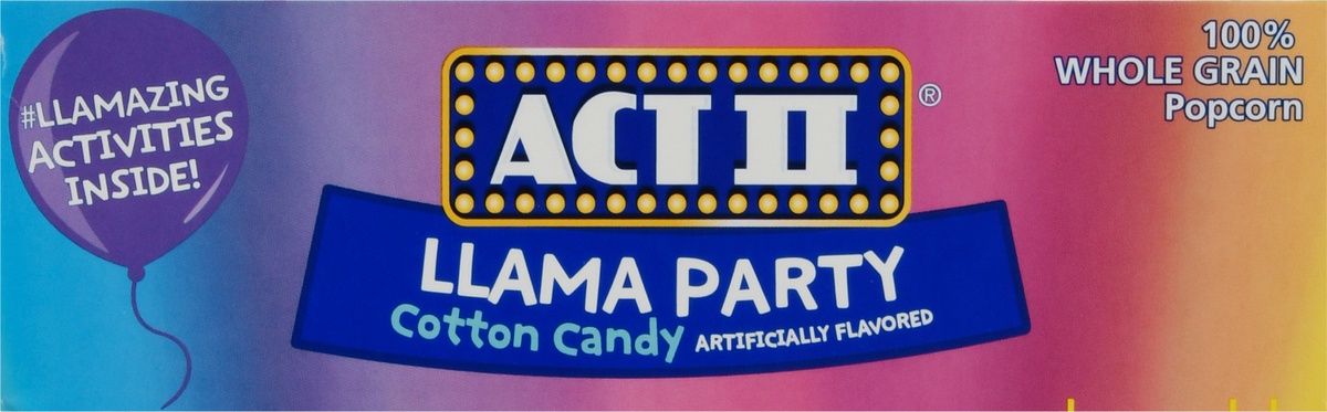 slide 5 of 10, ACT II Llama Party Cotton Candy Flavored Microwave Popcorn Bags, 6 ct; 2.75 oz