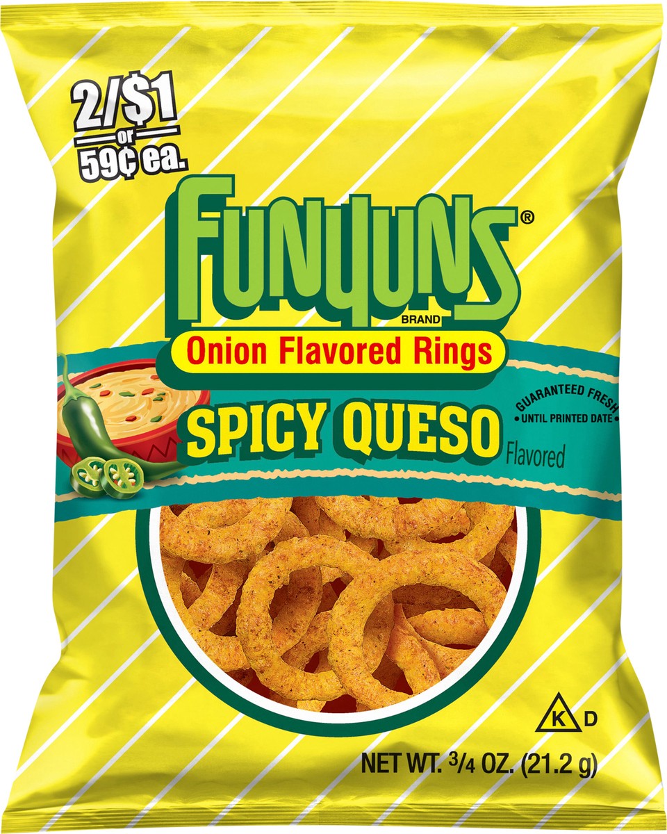 slide 8 of 9, Funyuns Onion Flavored Rings Spicy Queso Flavored 3/4 Oz, 0.75 oz