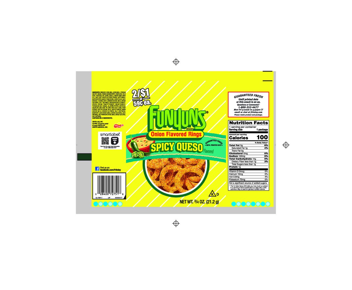 slide 9 of 9, Funyuns Onion Flavored Rings Spicy Queso Flavored 3/4 Oz, 0.75 oz
