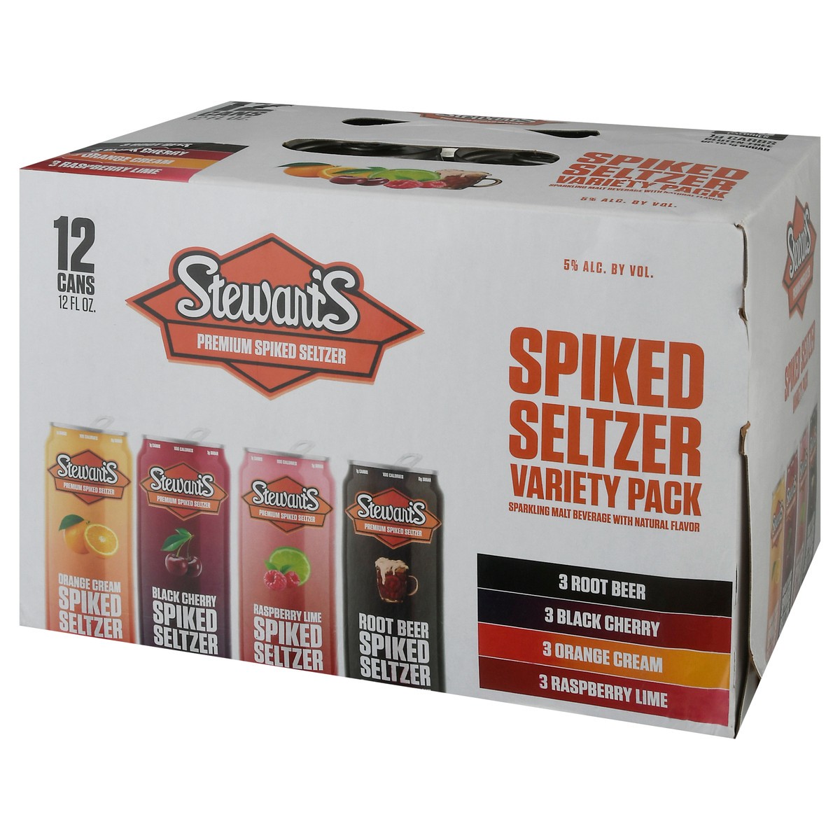 slide 4 of 13, Stewart's Variety Pack Spiked Seltzer 12 ea, 12 ct