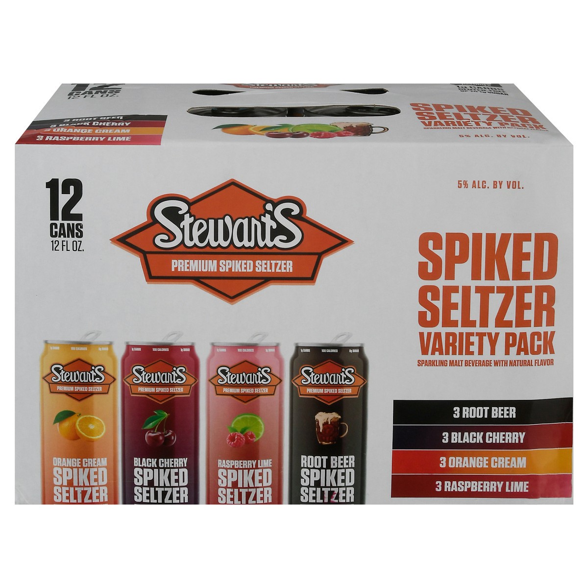 slide 1 of 13, Stewart's Variety Pack Spiked Seltzer 12 ea, 12 ct