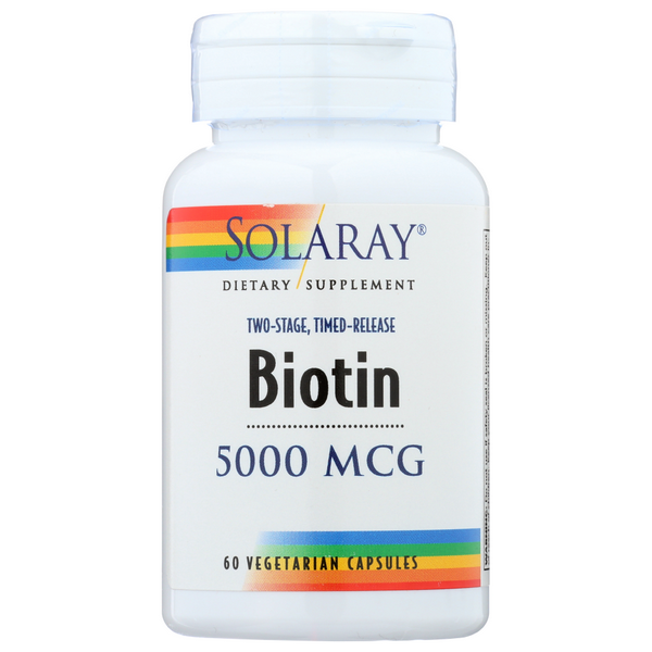 slide 1 of 1, Solaray Biotin 5000 mcg, 60 ct