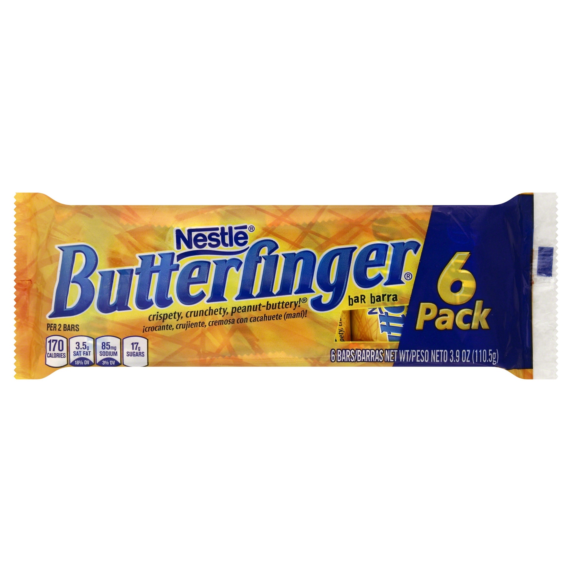 slide 1 of 2, Butterfinger Candy Bar, 6 ct; 0.65 oz