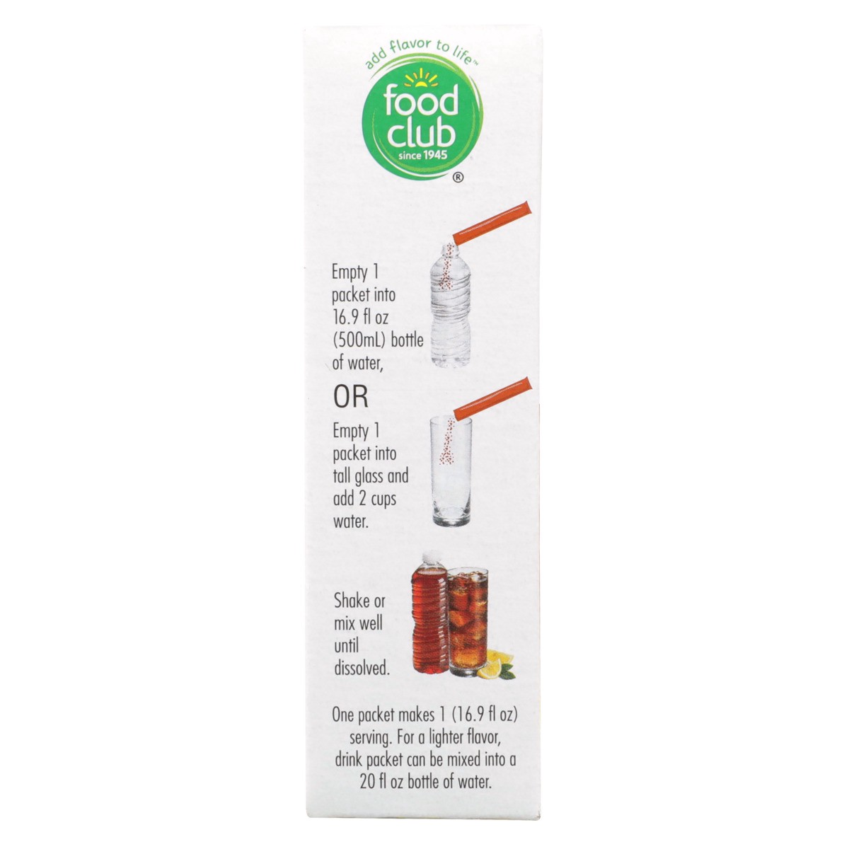 slide 6 of 9, Food Club +h2o To Go!, Lemon Iced Tea Low Calorie Drink Mix, 10 ct