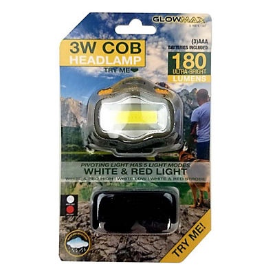 slide 1 of 1, GlowMax Glow Max 3 Watt COB Headlamp, 1 ct