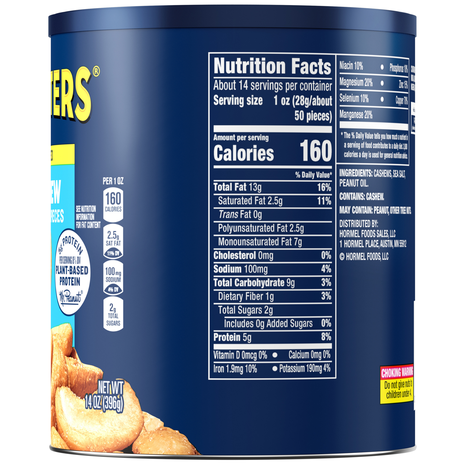 slide 3 of 5, Planters Salted Cashew Halves & Pieces 14 oz, 14 oz