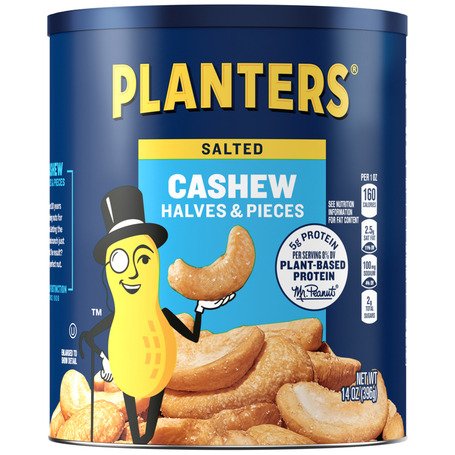 slide 1 of 5, Planters Salted Cashew Halves & Pieces 14 oz, 14 oz