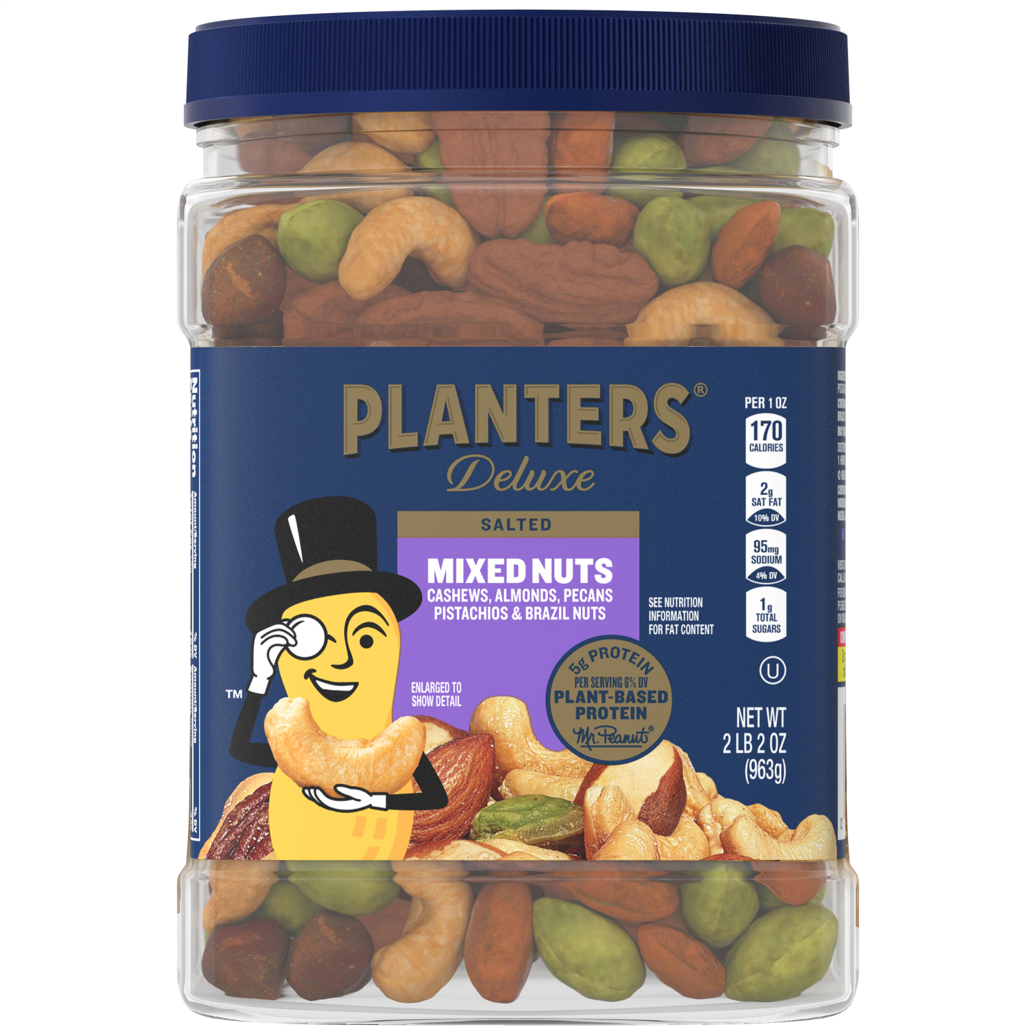 slide 1 of 5, Planters Deluxe Salted Mixed Nuts 2 lb, 2 lb