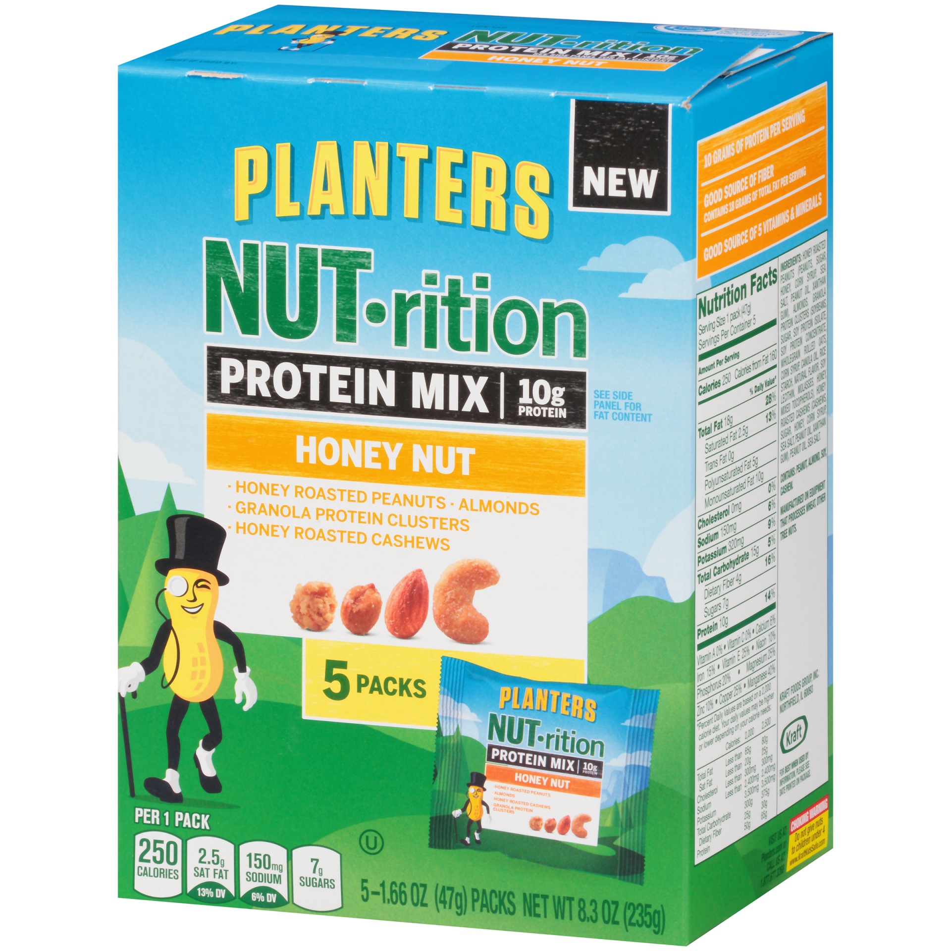 slide 3 of 6, Planters NUTrition Honey Nut Protein Mix, 5 ct; 8.3 oz