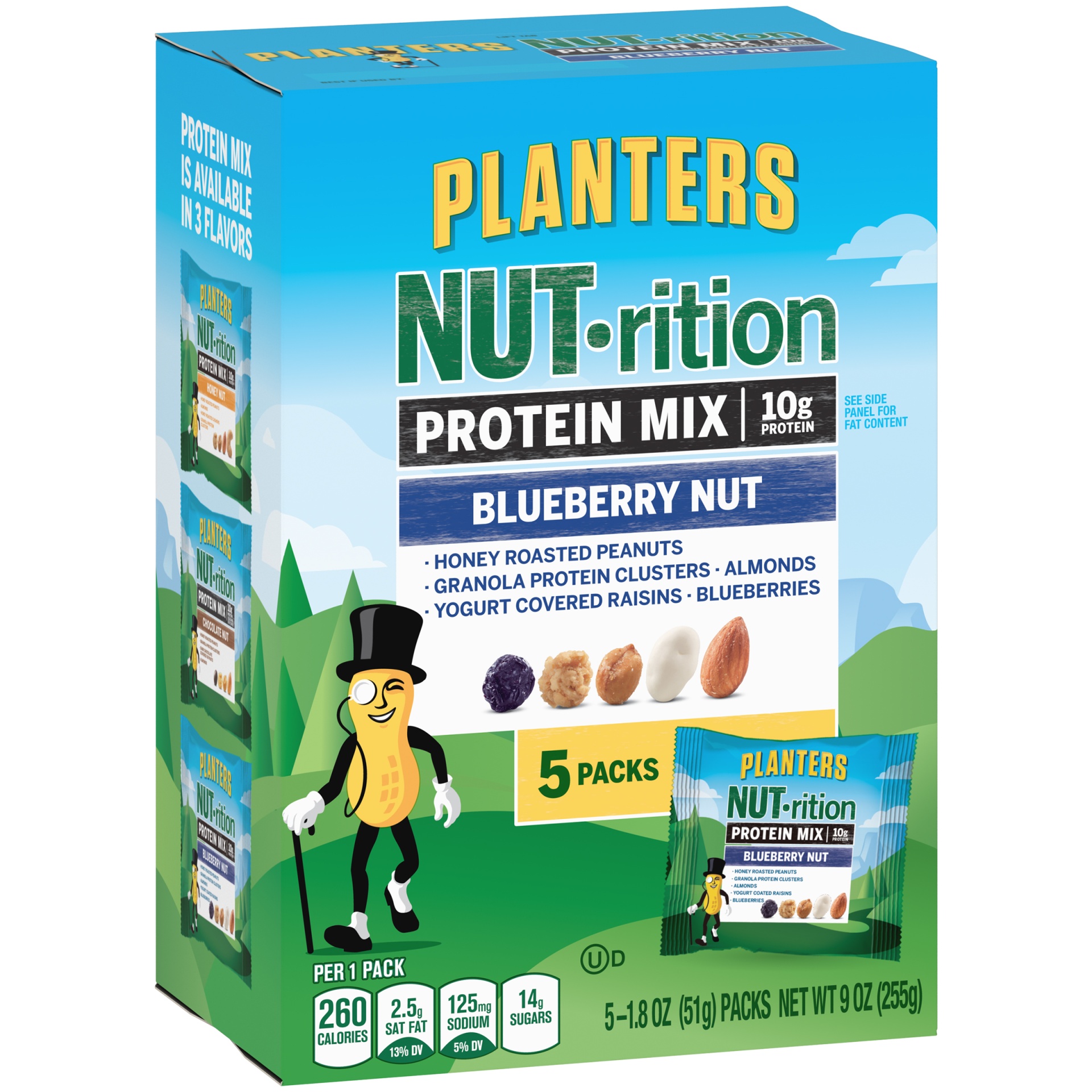 slide 2 of 6, Planters NUT-rition Blueberry Nut Protein Mix 9 oz Box, 5 ct; 1.8 oz