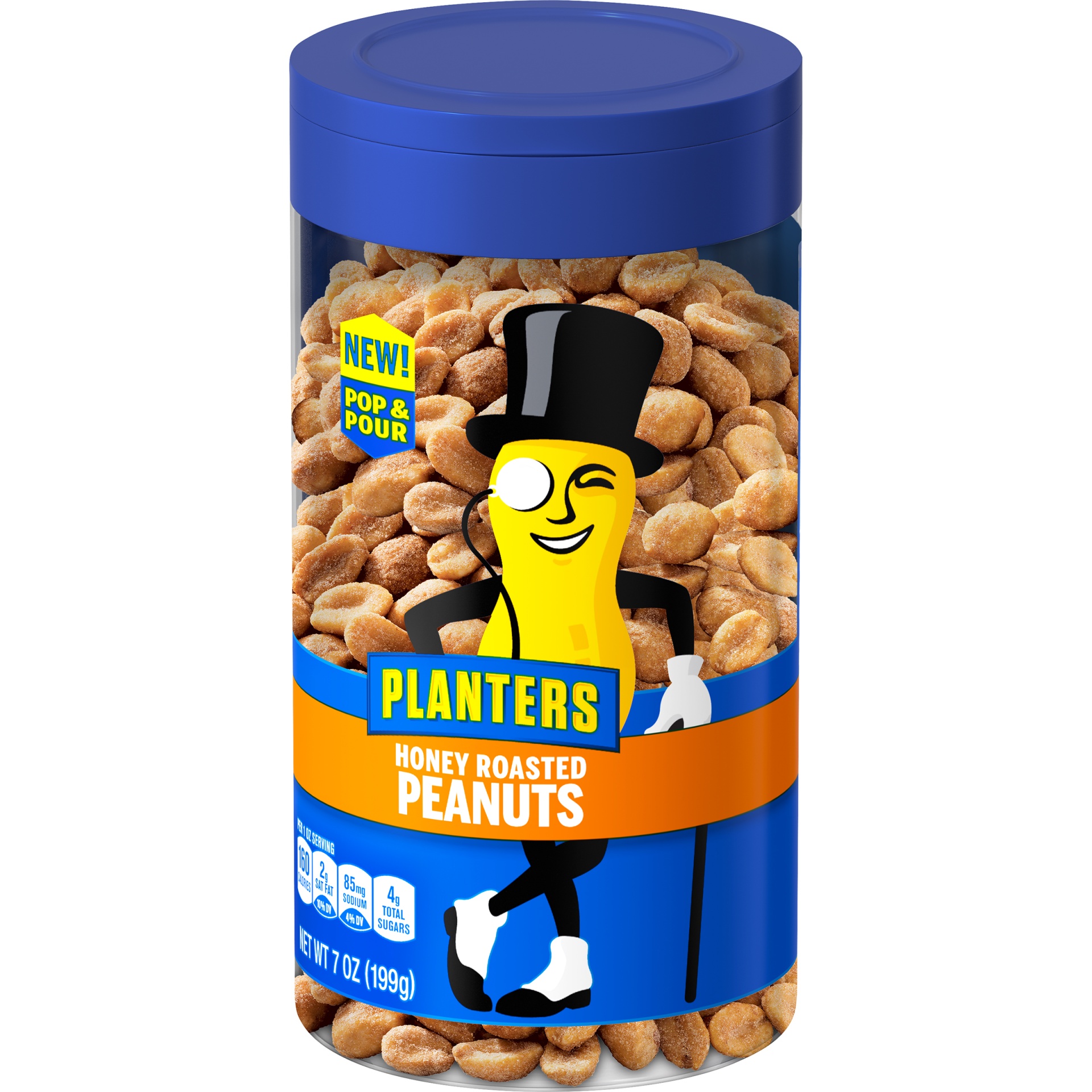 slide 11 of 14, Planters Pop & Pour Honey Roasted Peanuts, 7 oz Jar, 7 oz