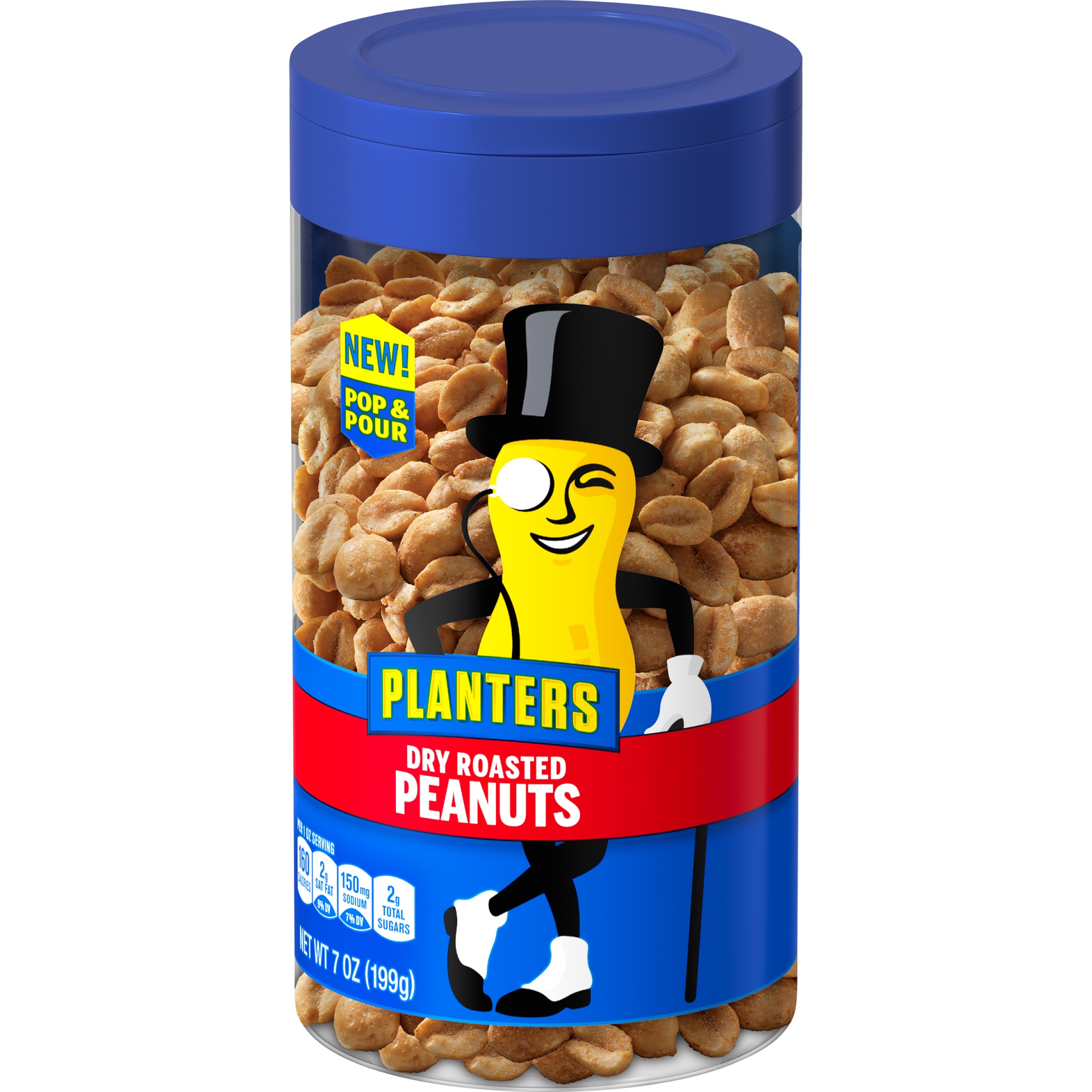 slide 11 of 14, Planters Pop & Pour Dry Roasted Peanuts, 7 oz Jar, 7 oz