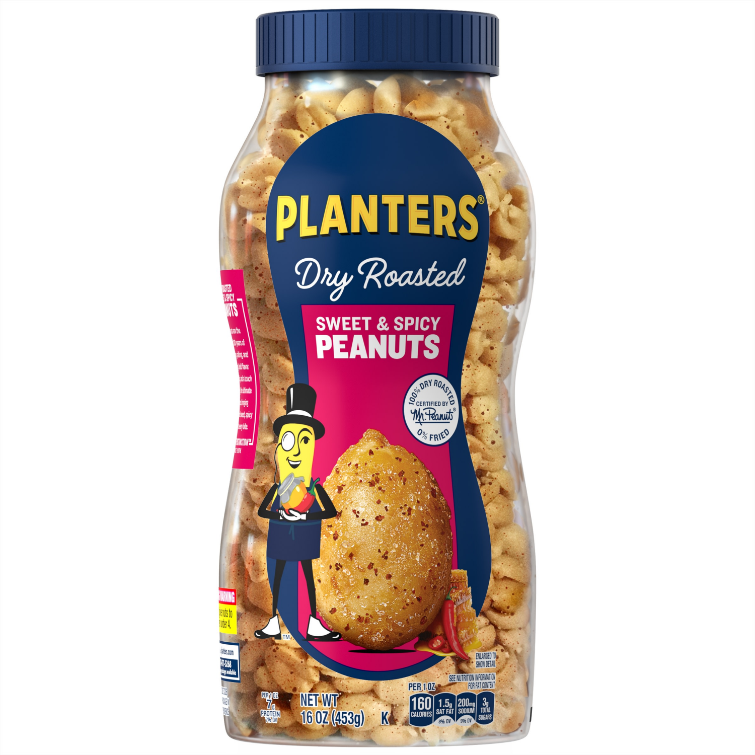 slide 1 of 8, Planters Dry Roasted Sweet & Spicy Peanuts - 16 oz, 16 oz