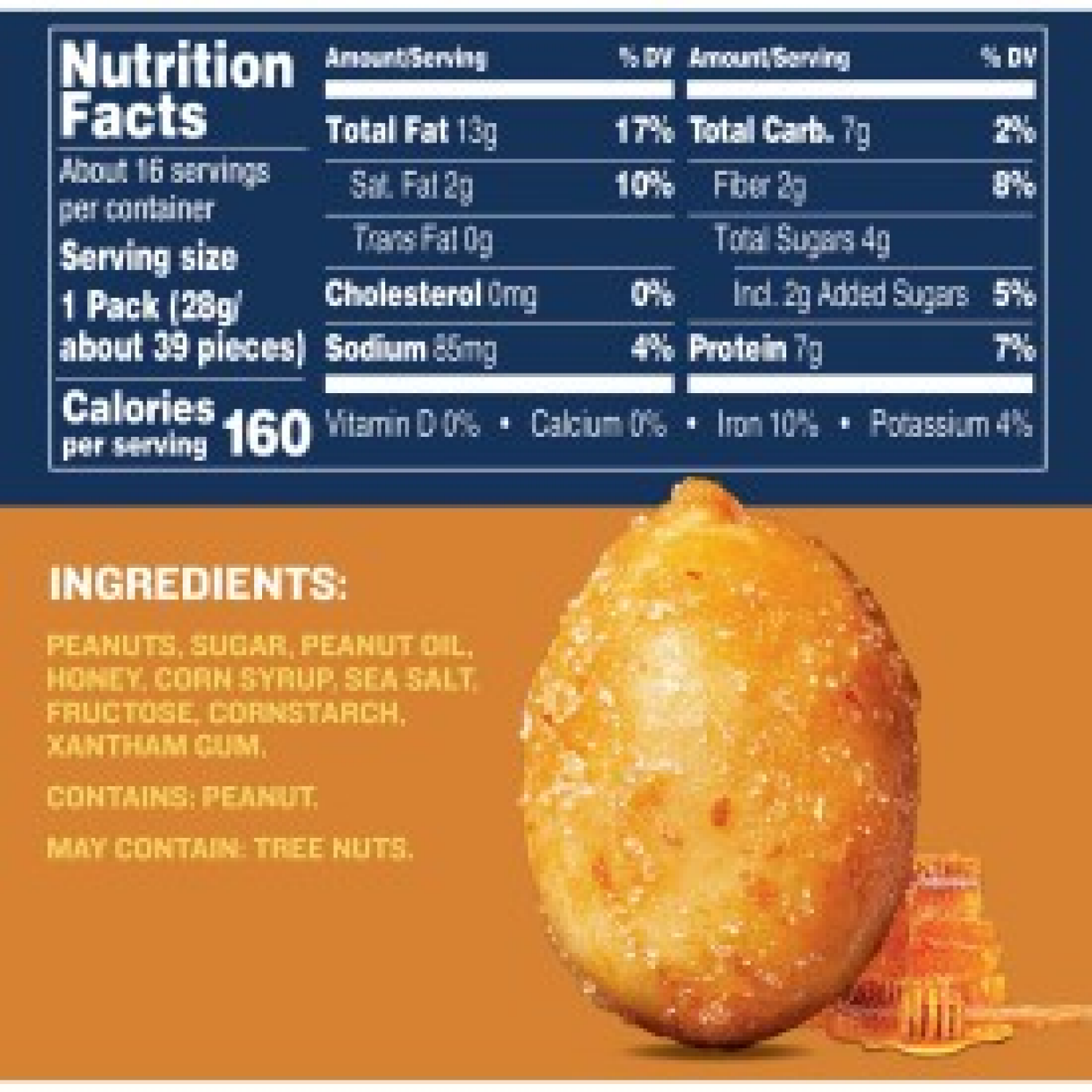 slide 2 of 3, Planters Honey Roasted Peanuts, 16 oz