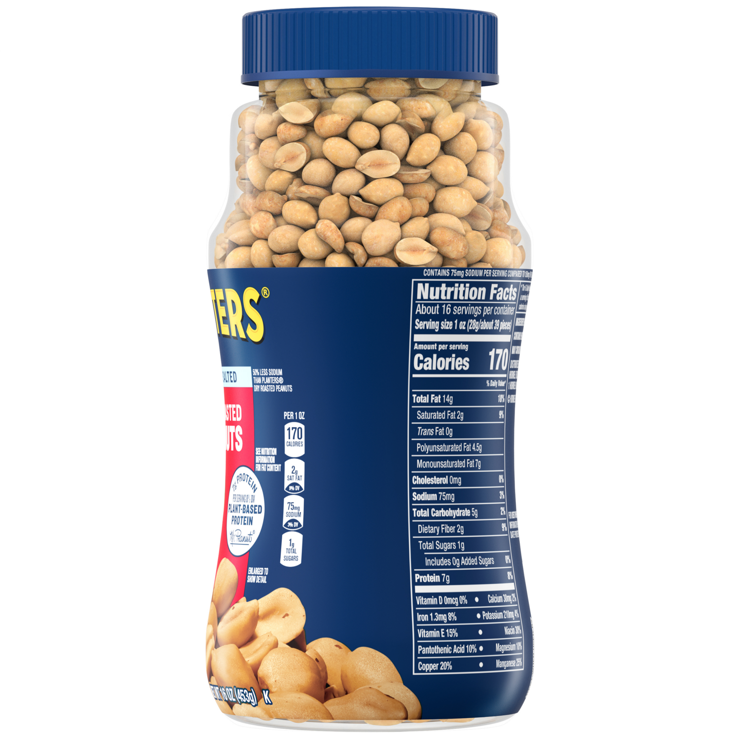 slide 4 of 7, Planters Dry Roasted Lightly Salted Peanuts 16 oz, 16 oz