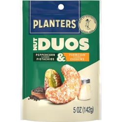 Planters Nut Duos Peppercorn/Parmesan Flavored Pistachios & Cashews 5 oz
