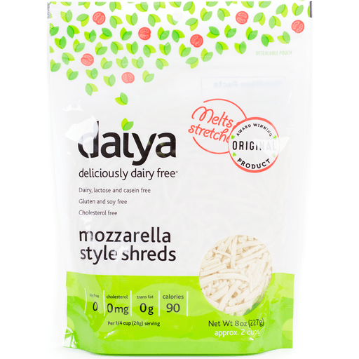 slide 3 of 7, Daiya Mozzarella Cheese Style Shreds Dairy Free, 8 oz